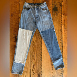 Brandy Melville jeans, patchwork denin, high waist mom fit